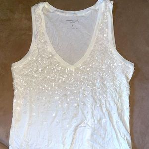 Express white sequined top